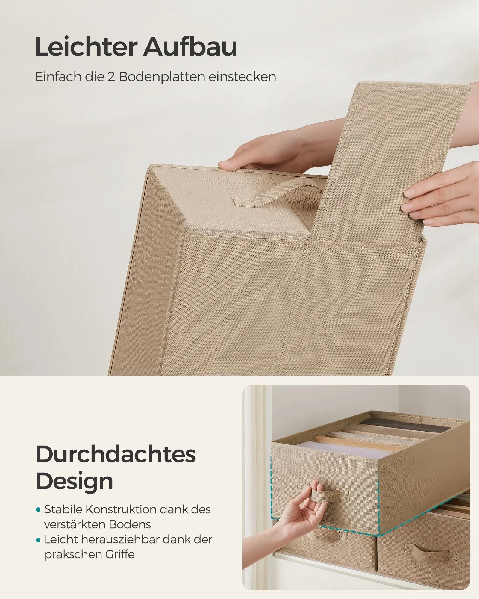 Rootz Wardrobe Organizer Set - Storage Box - Closet Organizer - Non-Woven Fabric - 42cm x 30cm x 17cm - Lightweight - 6 Boxes, 12 Plate Inserts