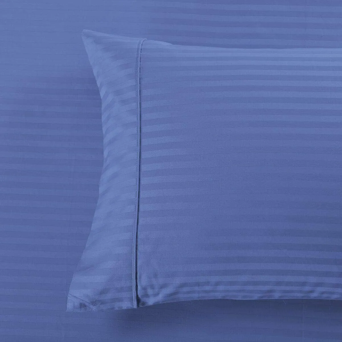 Royal Tradition Damask Striped 600-Thread-Count, 100-Percent Cotton Set of 2 King Size Pillow Cases, Periwinkle