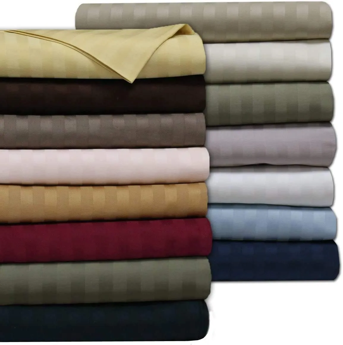 Royal Tradition Damask Striped 600-Thread-Count, 100-Percent Cotton Set of 2 King Size Pillow Cases, Periwinkle