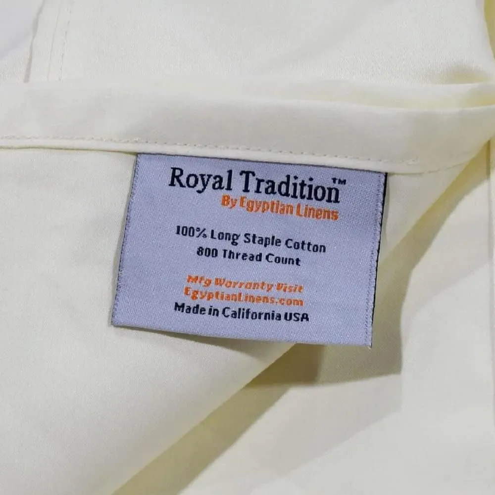 Royal Tradition Made in USA- Luxury 800 Thread Count Pure Cotton Pillowcase Set (King Size-White) Heavyweight Sateen Weave Pillow Cases