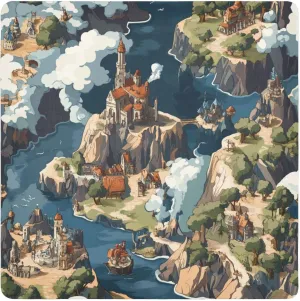 Rpg Battle Map Castle Makeup Travel Bag Cloth Magic Sticker Organizer Wrap 21.7 X 21.7 Wrapper For Organization
