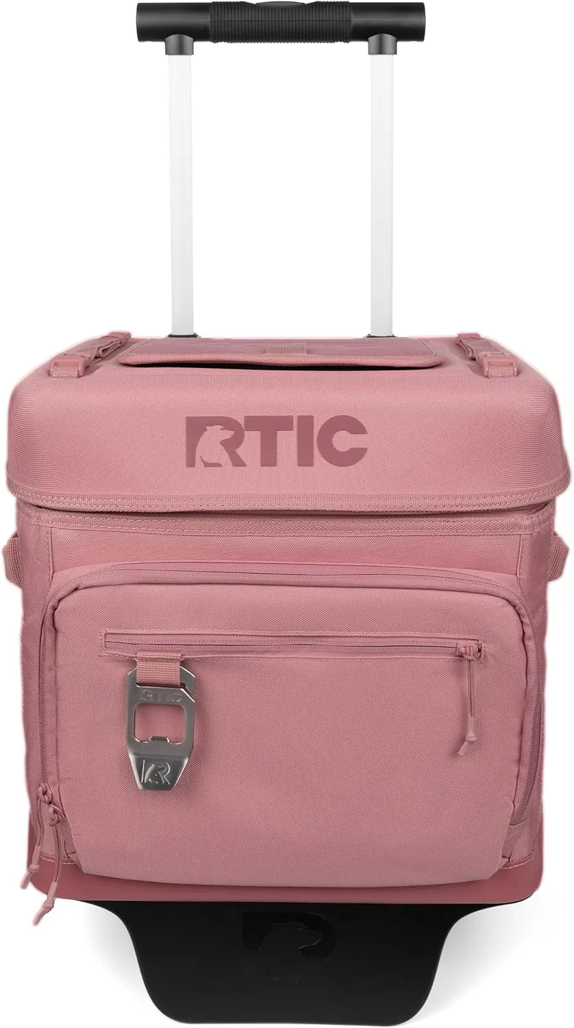 RTIC 40 Can Everyday Wheeled Cooler, Soft Sided Insulated Portable Rolling Collapsible Cooler Bag with Wheels and Handle for Outdoor, Beach, Camping, Sports, Travel, Leakproof