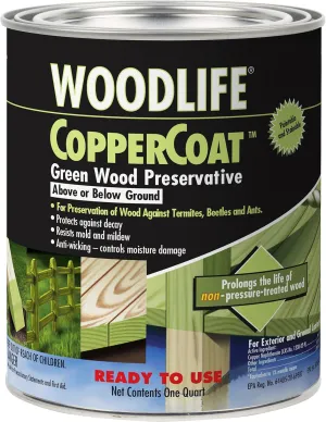 Rust-Oleum 1904A Wolman (Woodlife) CopperCoat Green Wood Preservative-Below Ground, Quart