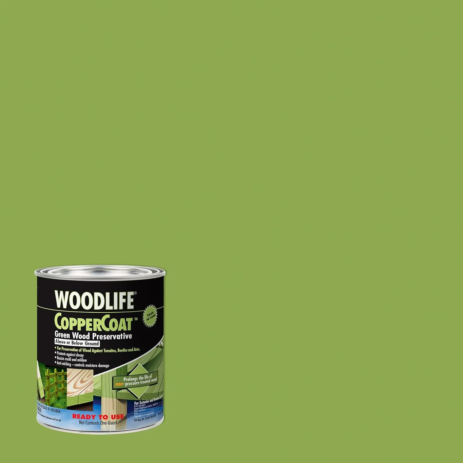 Rust-Oleum 1904A Wolman (Woodlife) CopperCoat Green Wood Preservative-Below Ground, Quart