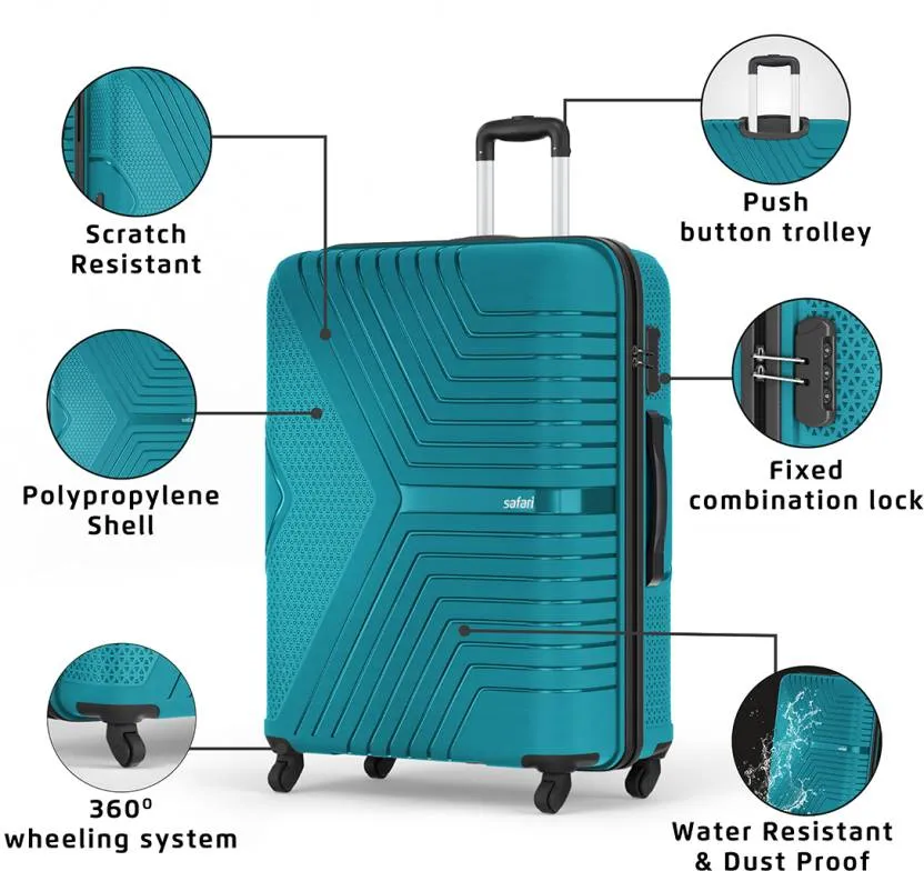 Safari Zeno 4 Wheeled 3PC Luggage Set (22/26/30")