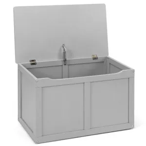 Safety Hinge Wooden Chest Organizer Toy Storage Box-Gray - Color: Gray