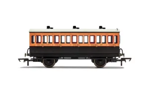 SALE - LSWR, 4 Wheel Coach, 3rd Class, Fitted Lights, 308 - Era 2