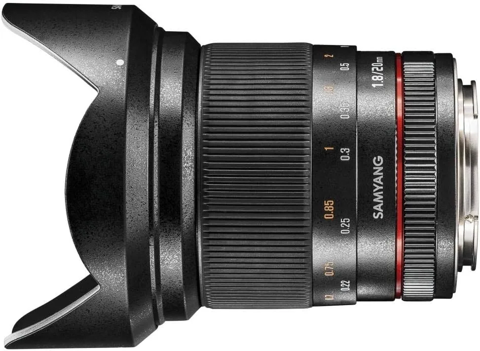 Samyang 20 mm F1.8 Manual Focus Lens for Sony FE Camera - Black