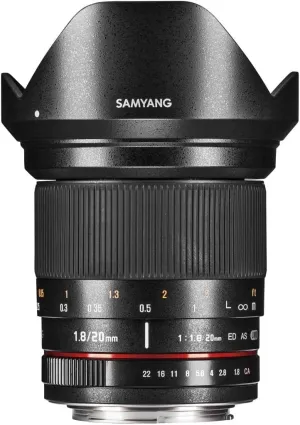 Samyang 20 mm F1.8 Manual Focus Lens for Sony FE Camera - Black