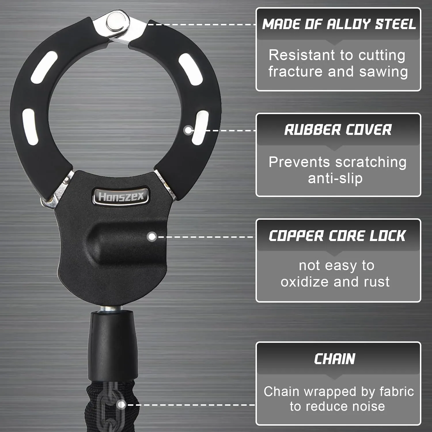 Scooter Lock, Bike Locks High Security with Key, 36.22inch Heavy Duty Bike Lock Chain, Accessories for Electric Scooter