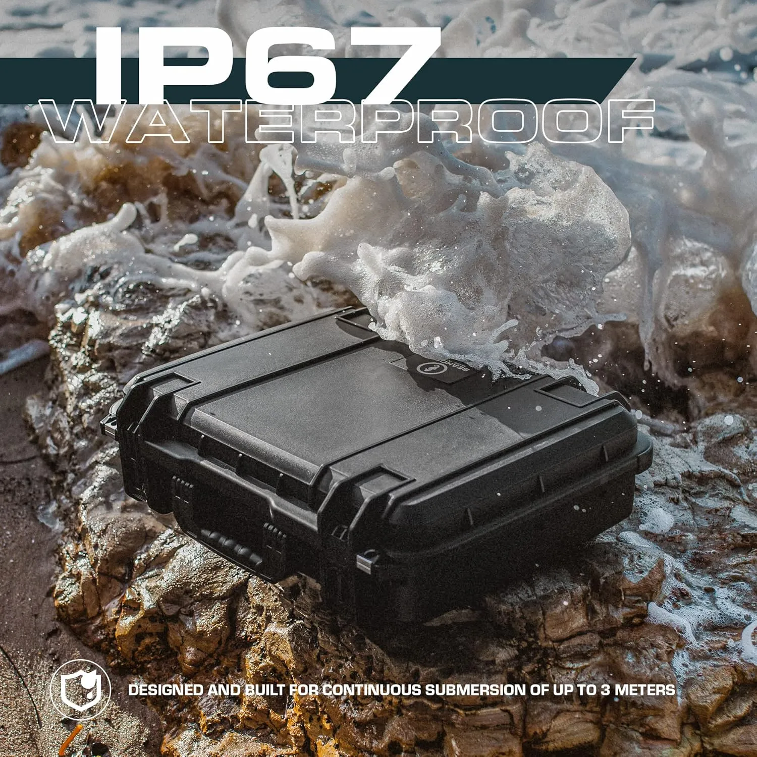 Seahorse 710 Heavy Duty Protective Dry Box Case Without Foam - TSA Approved/Mil Spec / IP67 Waterproof/USA Made for Cameras, Firearms, Motorcycles, Laptops, Consoles, VR