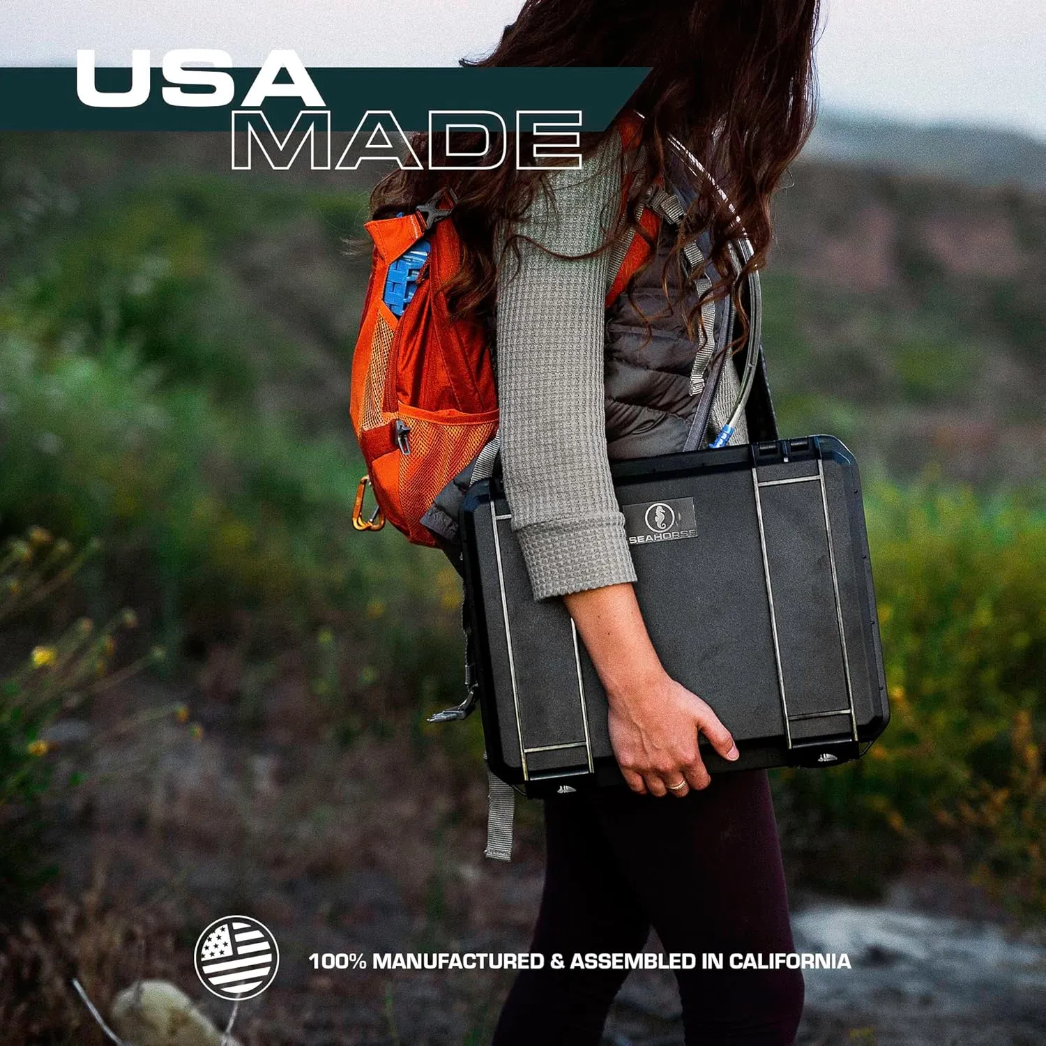 Seahorse 85 OEM Slim Hard Protective Case - TSA Approved/Mil Spec / IP67 Waterproof/USA Made for Storing Laptops, Sound Equipment, Small Accessories, Collectibles
