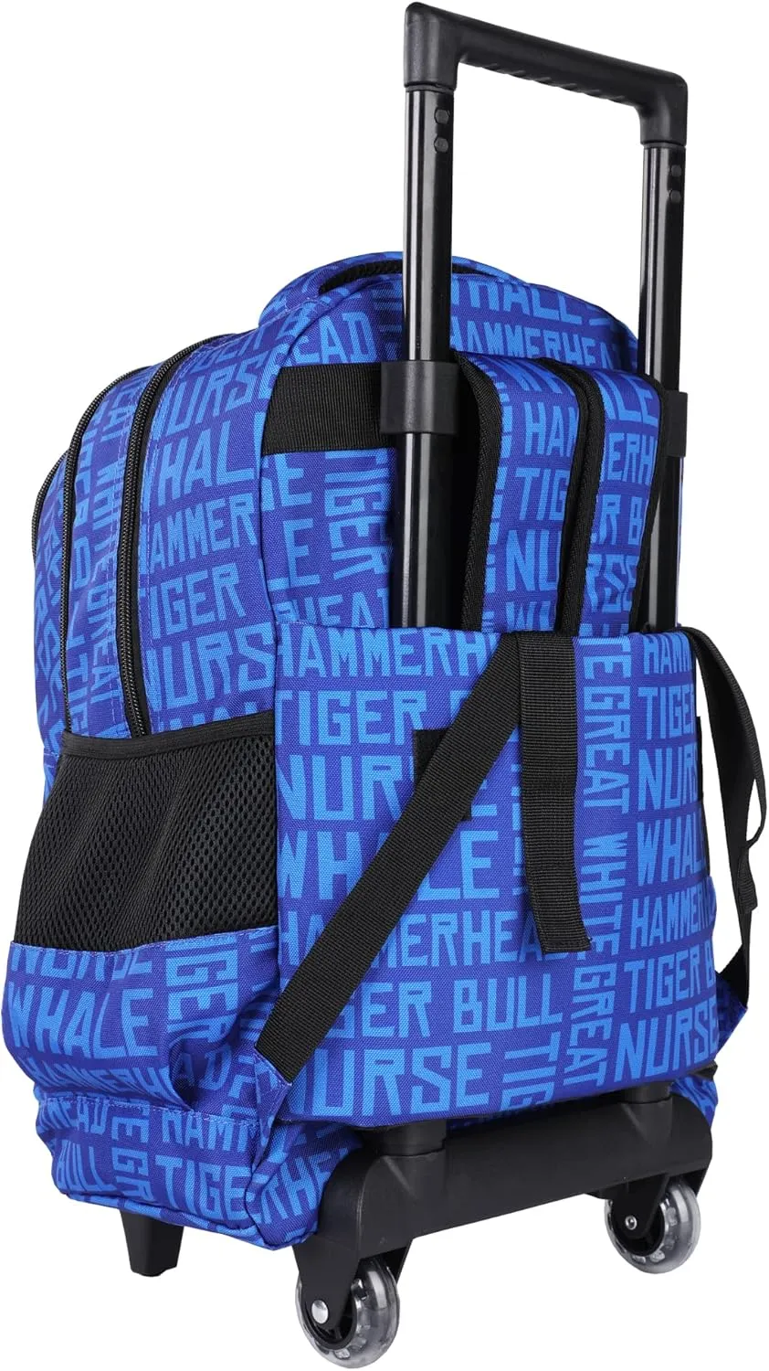 seastig Foldable Rolling Backpack 18 inch Double Handle Wheeled Backpack for Boys Girls Children Luggage Bag for Travel School Trip