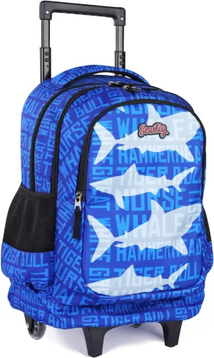 seastig Foldable Rolling Backpack 18 inch Double Handle Wheeled Backpack for Boys Girls Children Luggage Bag for Travel School Trip