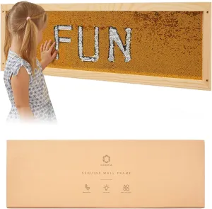 Sequins Sensory Wall Frame | Reversible Sequins Board for Kids | Sensory Sequins Fabric | Sequins Fabric Sensory Wall | Flip Sequin Board | Sensory Wall and Room Board