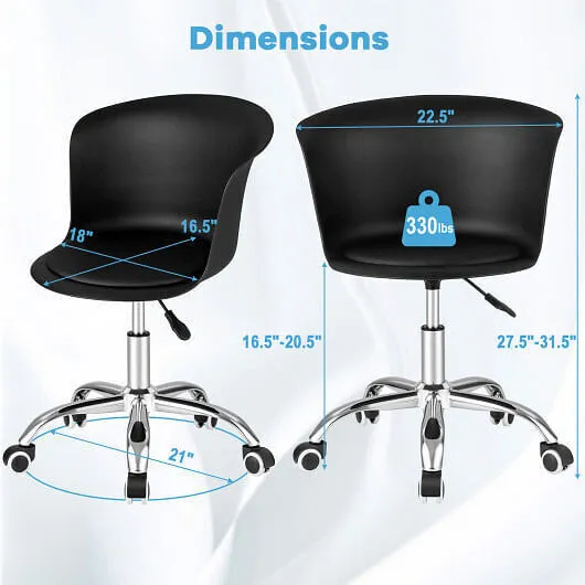 Set of 2 Office Desk Chair with Ergonomic Backrest and Soft Padded PU Leather Se