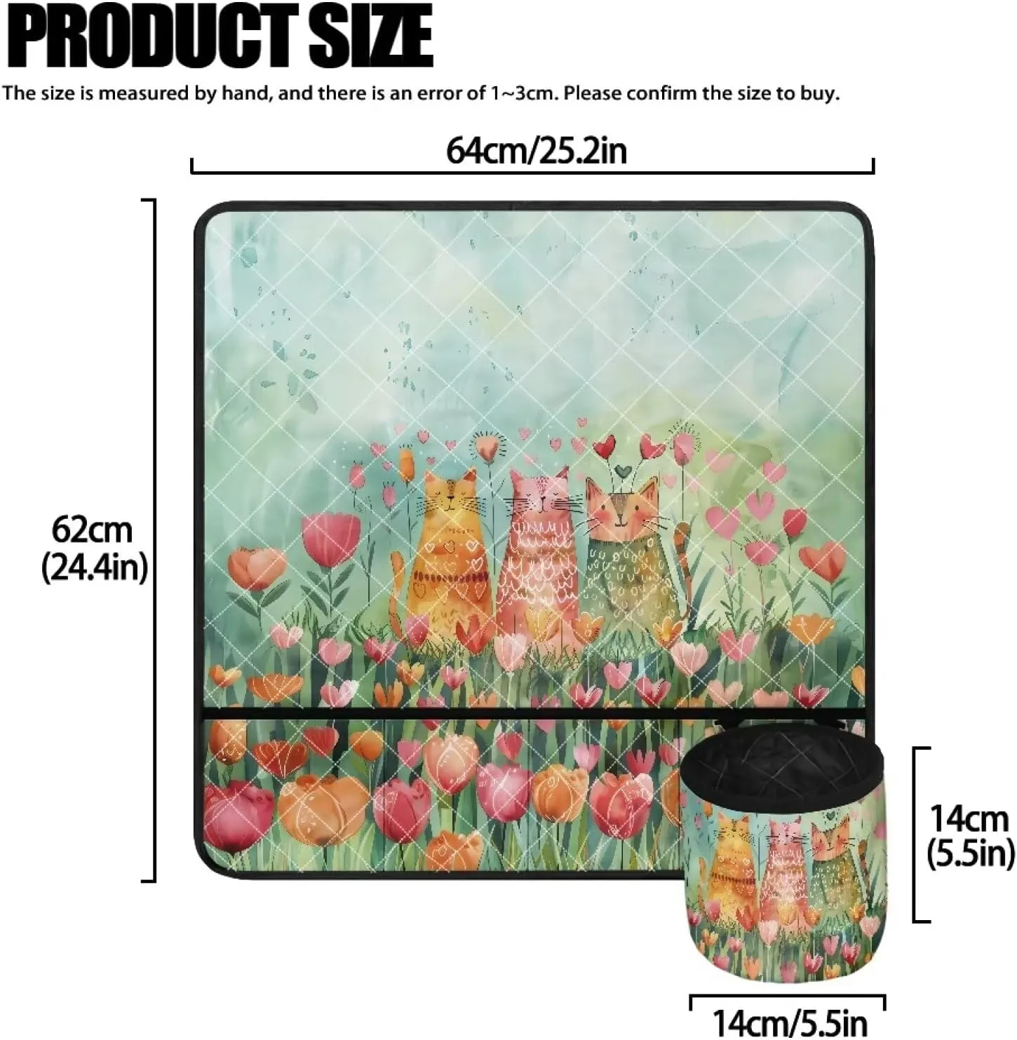 Sewing Machine Mat Cat Floral Sewing Machine Pad Organizer with Pockets Sewing Fabric & Parts Organizer for Sewing Supplies