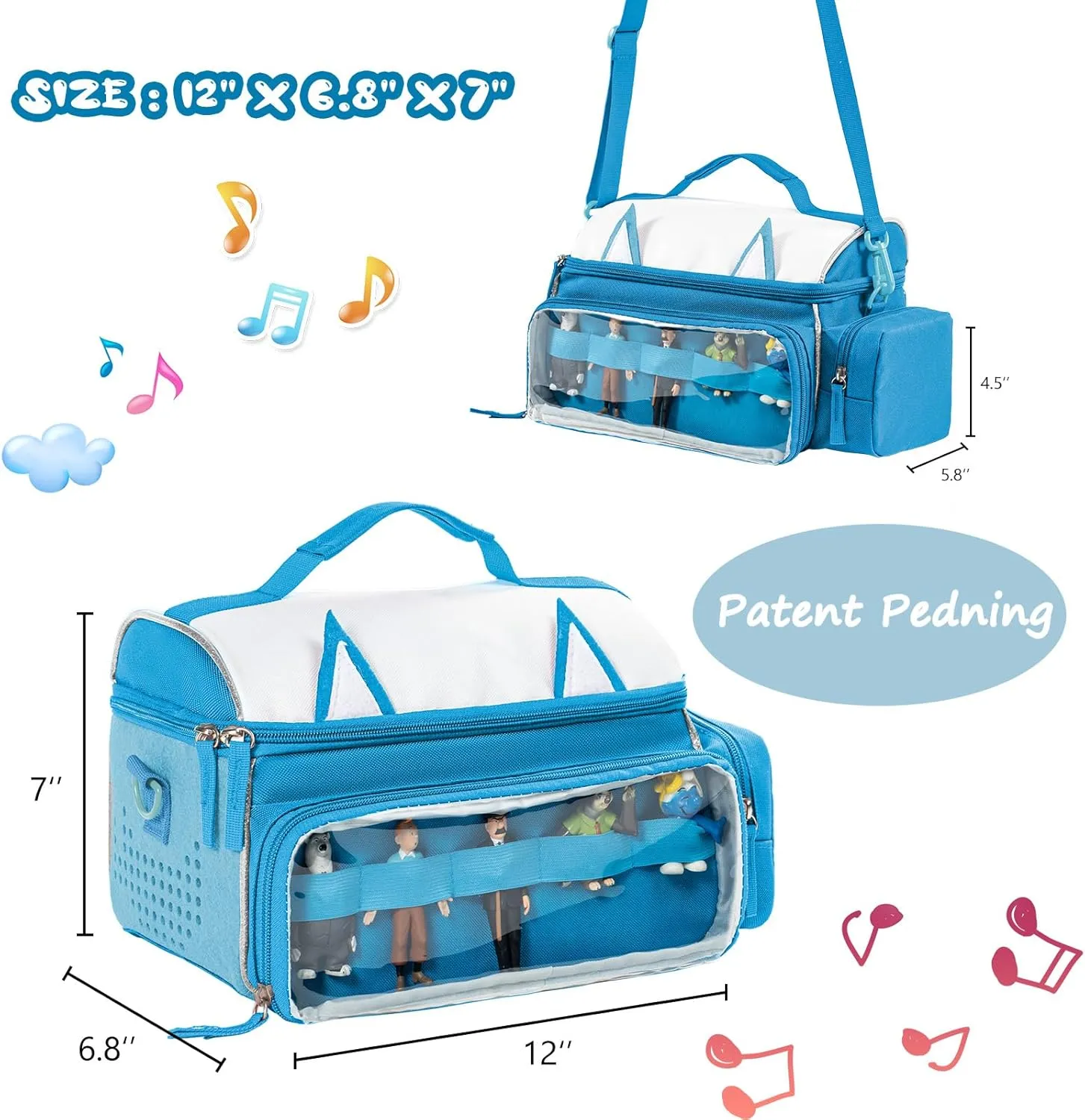 SFYBYHEART Carrying Case Compatible with Toniebox Starter Set, Tonis Figures, Tonis Characters, Cute Tony Case, Tonis Storage and Organizer with Shoulder Strap