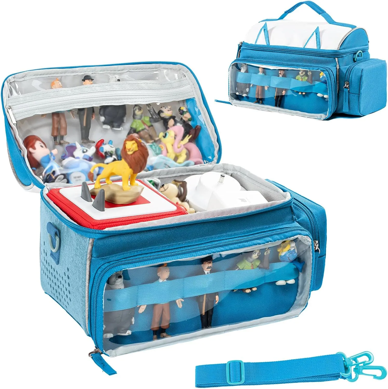 SFYBYHEART Carrying Case Compatible with Toniebox Starter Set, Tonis Figures, Tonis Characters, Cute Tony Case, Tonis Storage and Organizer with Shoulder Strap