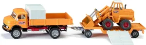 Siku 4117, Two-Piece Construction Set, Incl. Mercedes-Benz 710 Truck with Bölling Wheeled Loader, Kramer 411 Model, 1:50, Metal/Plastic, Yellow, Movable Parts