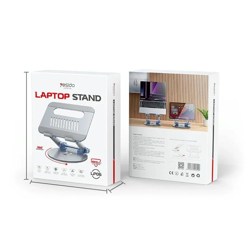 Silver Foldable Swivel Laptop Stand