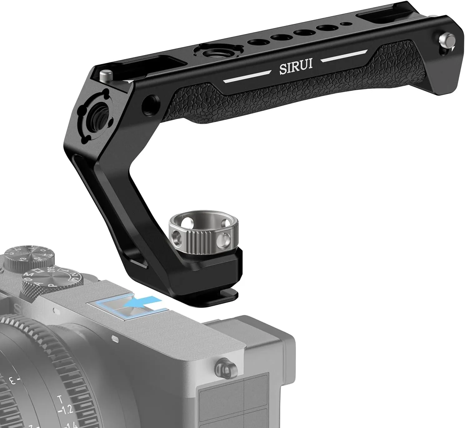 SIRUI Cold Shoe Mount Camera Top Handle, Universal Camera Cage Top Hand Grip with Anti-Off Designed Cold Shoe Adapter, and Multiple Mounting Points, AM-THC
