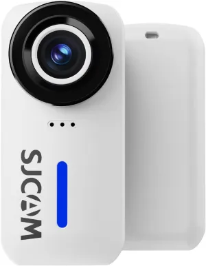 SJCAM Pocket Cam, 4K Action Camera, 6-Axis Stabilization, Waterproof, Mini Helmet Camera,170° FOV, Suitable for Vlogging and Web Cam, Built-in Speaker&Mic, with Helmet Mount Kits, White