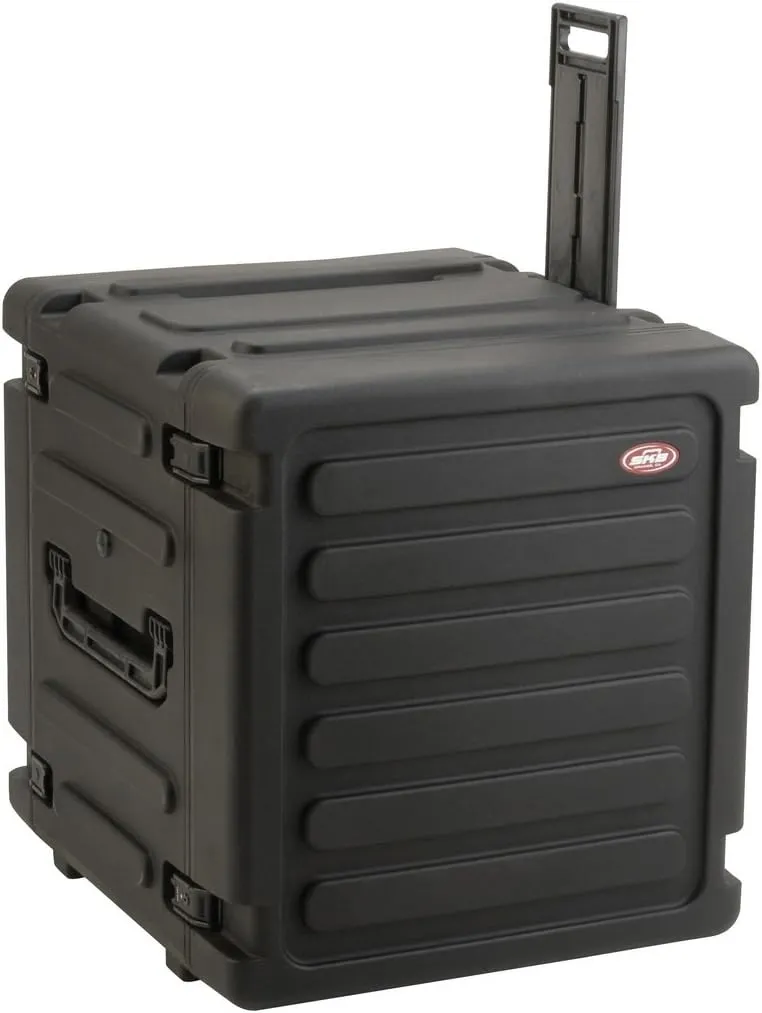 SKB 12U Shock Mount Rack, with Wheels, Handle, TSA Trigger Latches