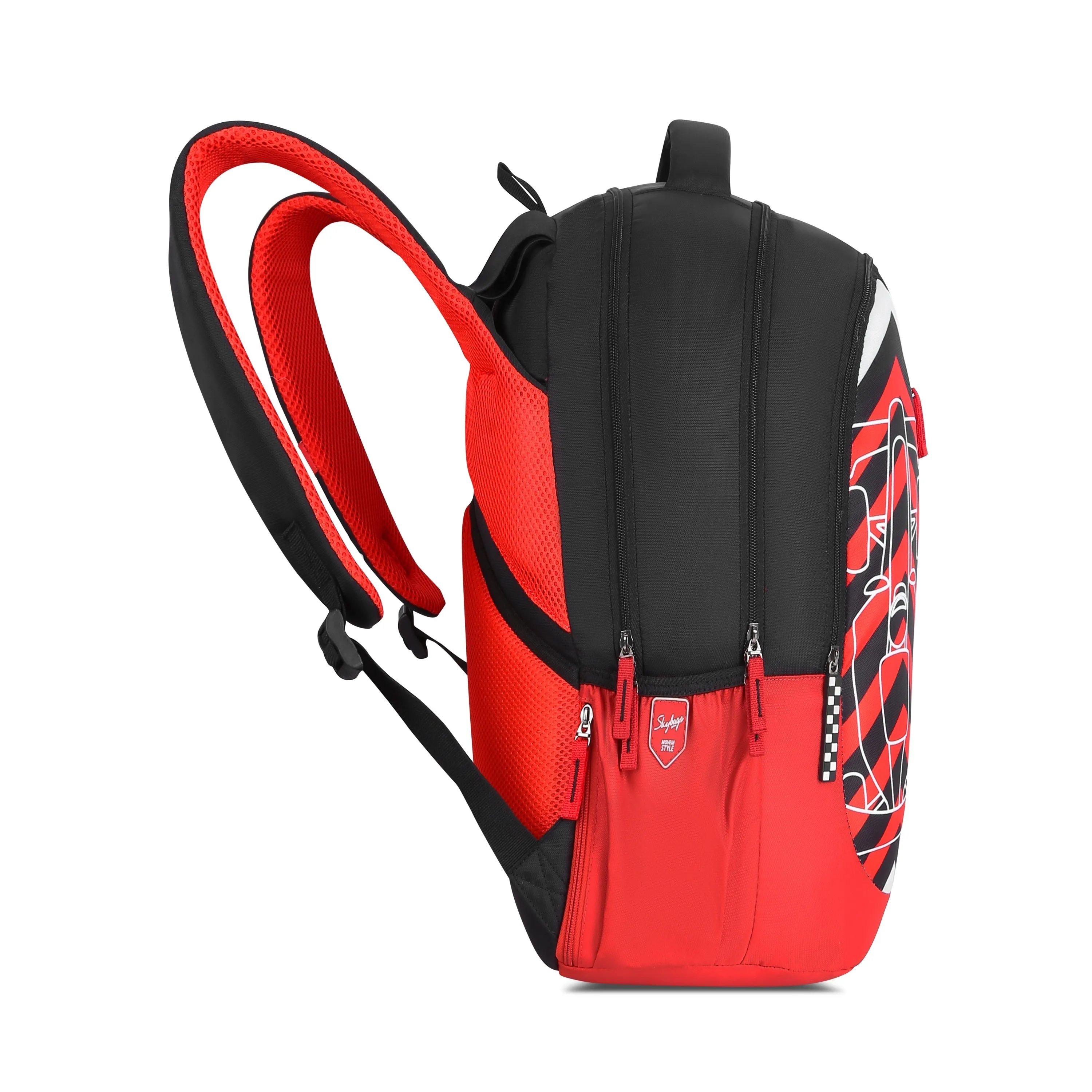 Skybags KLAN PRO 04 SCHOOL BACKPACK RED BLACK