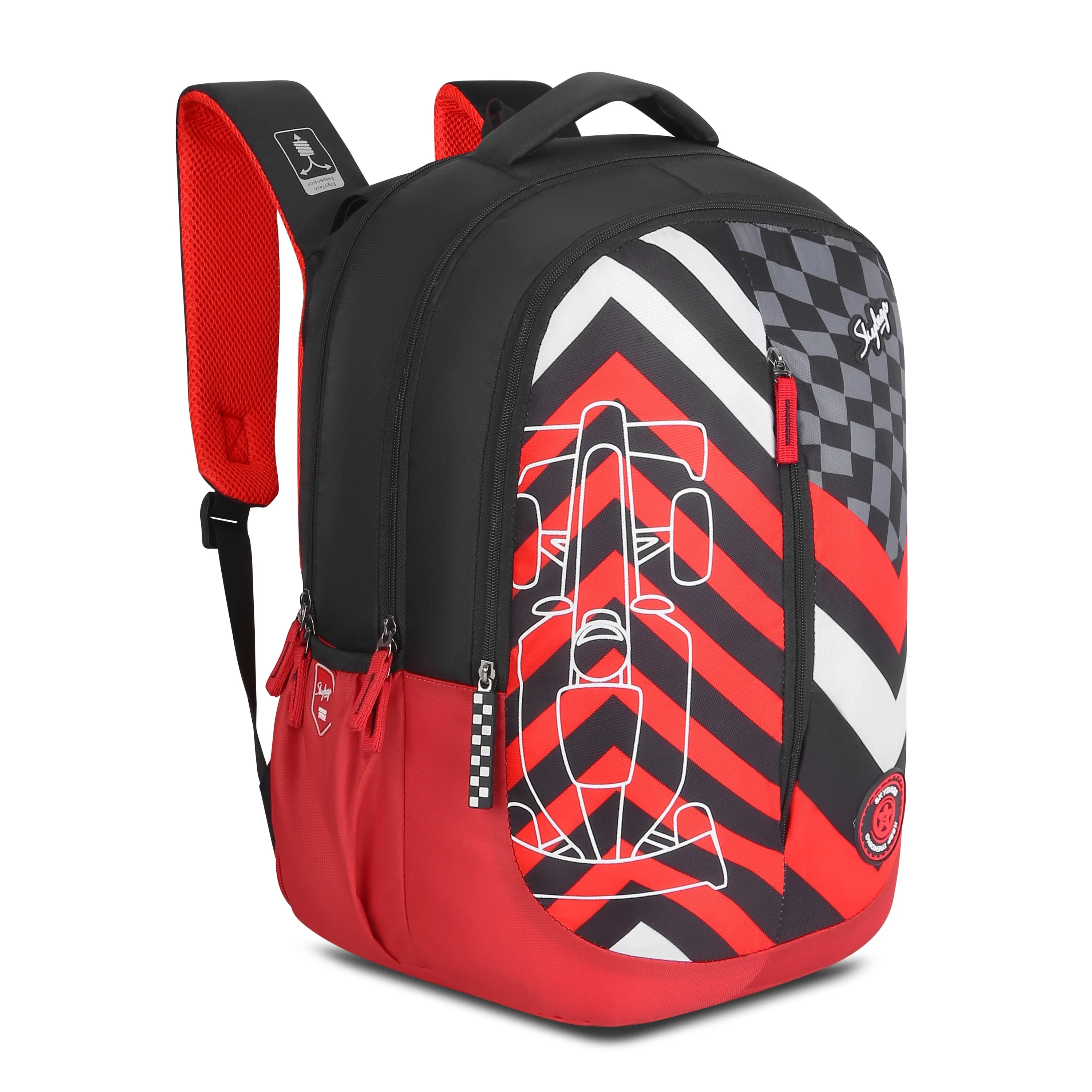 Skybags KLAN PRO 04 SCHOOL BACKPACK RED BLACK