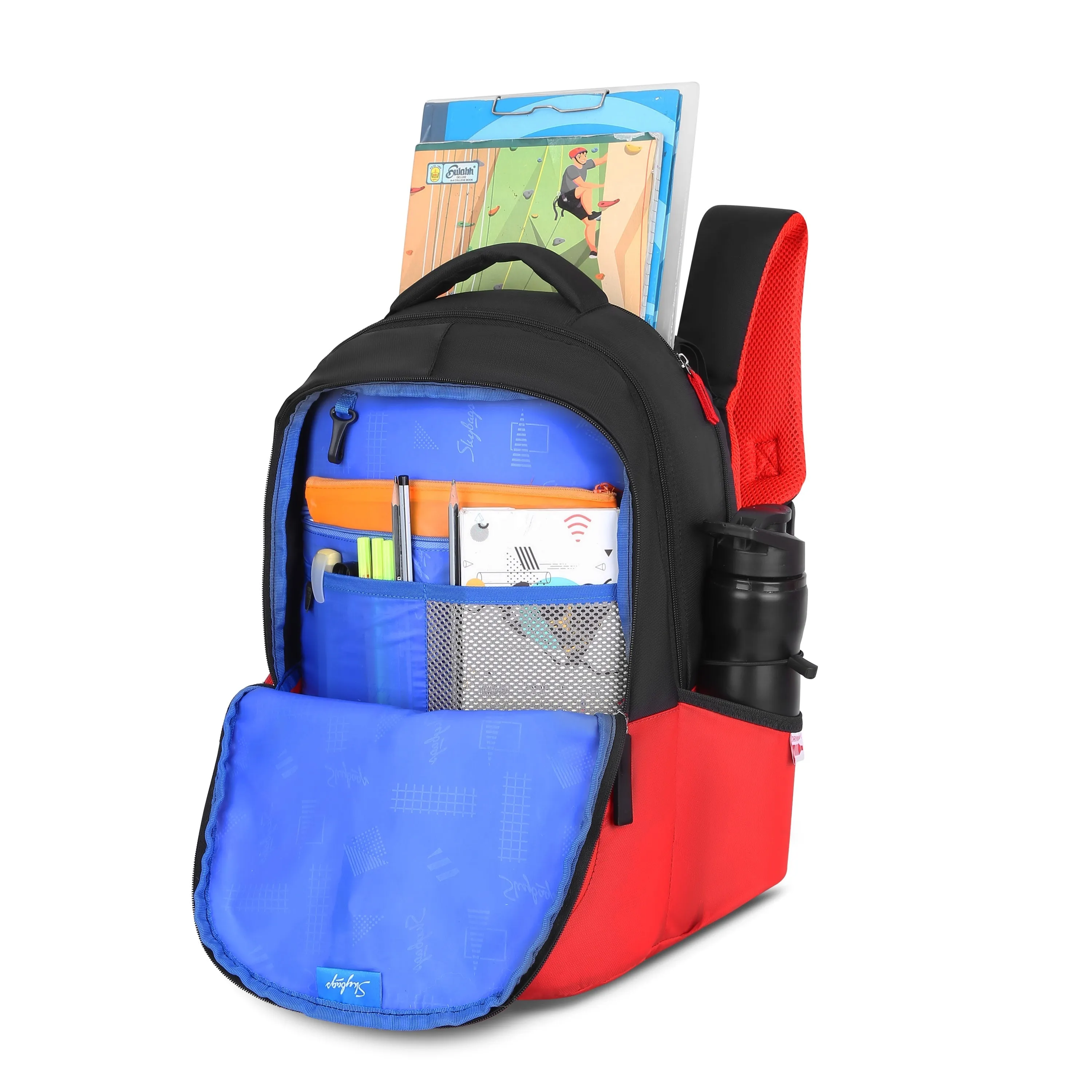 Skybags KLAN PRO 04 SCHOOL BACKPACK RED BLACK