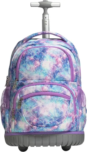 SKYMOVE 18 inches Wheeled Rolling Backpack Multi-Compartment College Books Laptop Bag Business Trip Carry-on