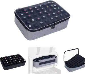 Small Clear Nail Polish Organizer Holds 40 bottles(15ml-0.5fl.oz) Nail Polish Case Multifunctional Nail Polish Bag organizer, Cosmetic Travel Makeup Bags for Women Gray