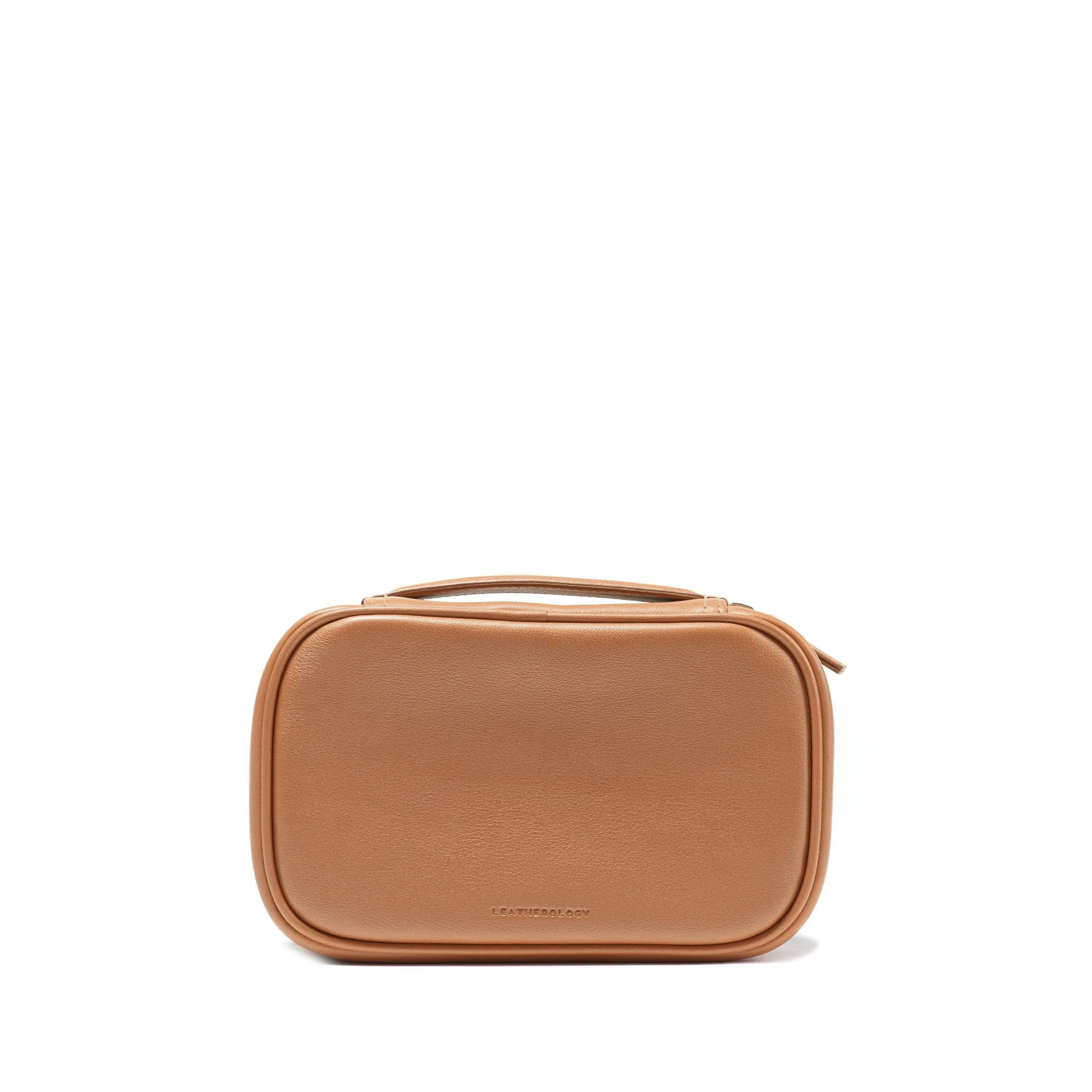 Small Tech Bag Organizer Cognac