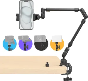 SMALLRIG 22" Magic Arm w Clamp, Overhead Phone Mount, Flexible Desk Camera Mount, Articulating Friction Boom Arm w Thread Adapter, for POV Shot, Light, Webcam, Mic, Action Camera, for Content Creators