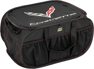 Smart Design Pop Up Trunk Organizer w/Easy Carry Handles, Side Pockets, & Zipper Top - 23 Inch - Durable Fabric Collapsible Design - Home Organization (Holds 50 lbs.) - Corvette