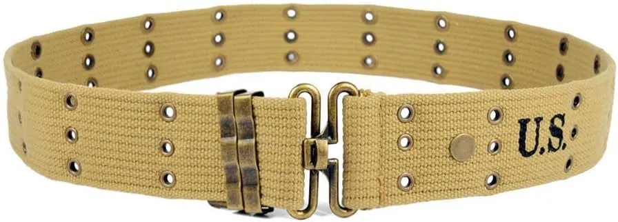 SMONT Repro WW2 US Army M36 Pistol Belt Tactical WWII American M1936 Khaki Webbing Canvas