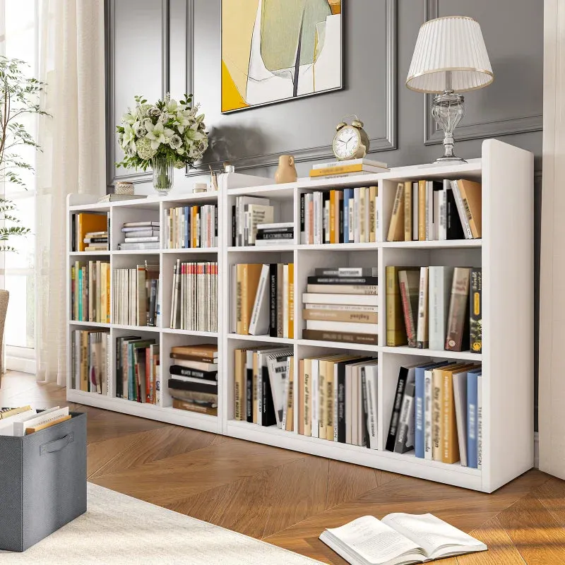 Snhomee 9 Drawer Solid Wood Dresser for Bedroom,White Wood Dresser with Fabric Drawers Ample Storage Space