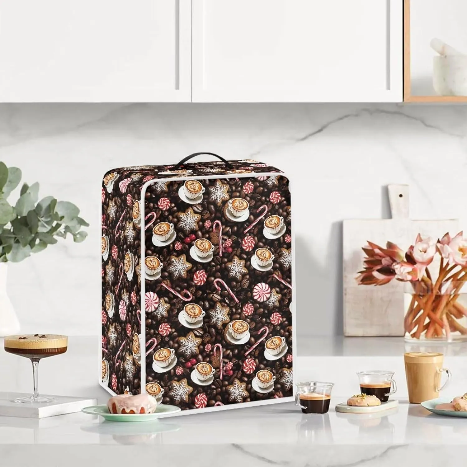 Snowflake Coffee Coffee Dust Cover Kitchen Appliance Case Organizer Bag Food Processor Dust Covers Coffee Cover