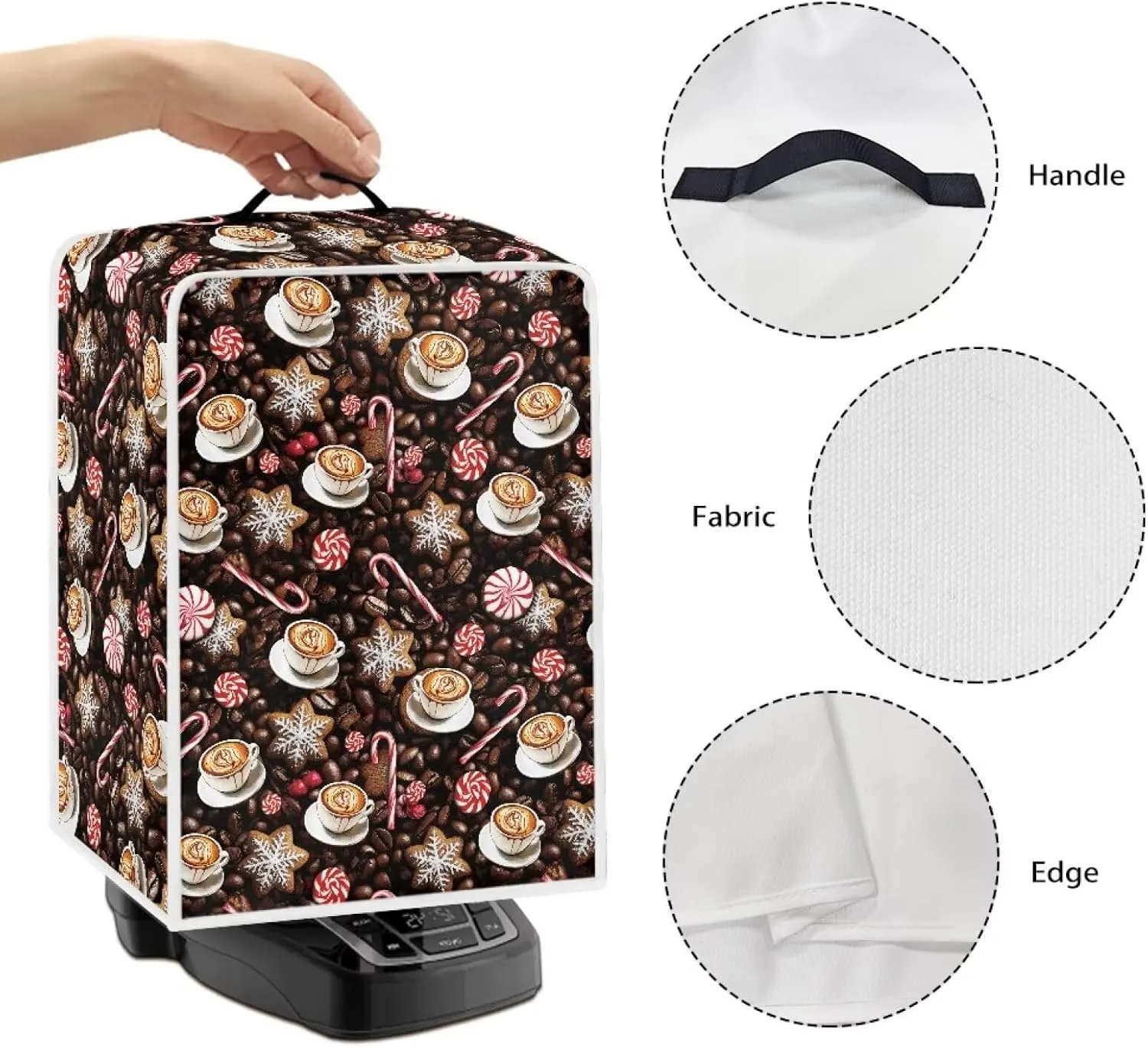 Snowflake Coffee Coffee Dust Cover Kitchen Appliance Case Organizer Bag Food Processor Dust Covers Coffee Cover