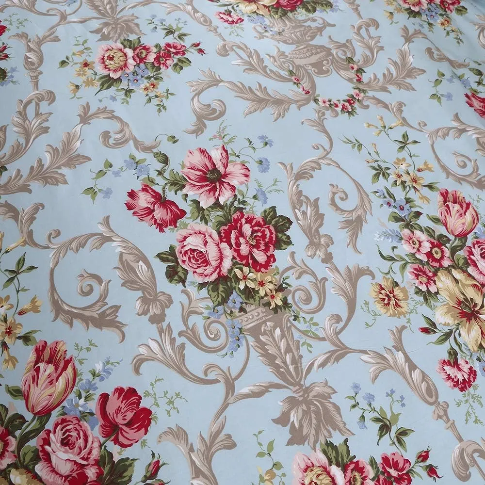Softta Boho Chic Shabby Floral Classic Luxury Collection Elegant Peony And Leaves Bedding Sets Design Queen Size 3Pcs 1 Duvet Cover  2 Pillowcases/shams 100% Egyptian Cotton Duvet Cover Set