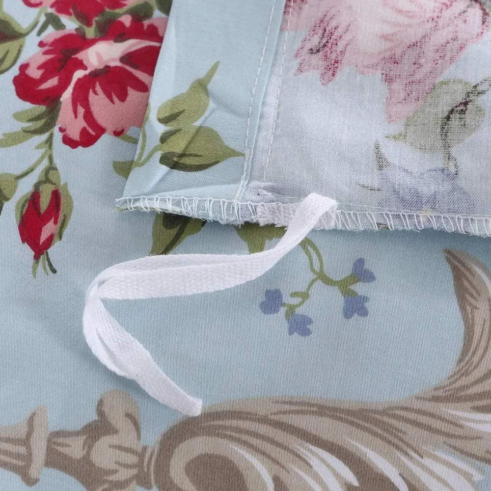 Softta Boho Chic Shabby Floral Classic Luxury Collection Elegant Peony And Leaves Bedding Sets Design Queen Size 3Pcs 1 Duvet Cover  2 Pillowcases/shams 100% Egyptian Cotton Duvet Cover Set