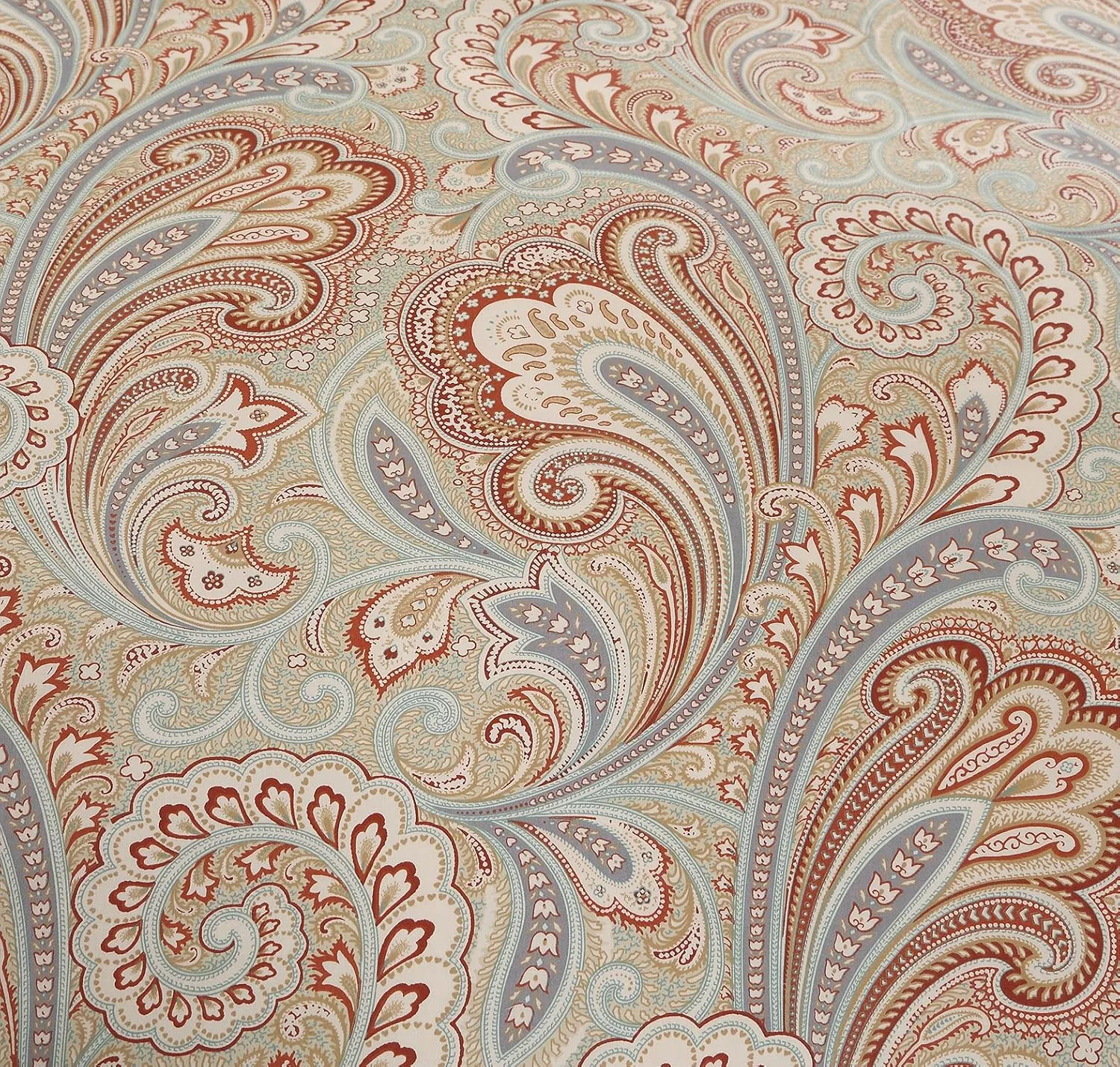 Softta Luxury Paisley Bedding Design 800 Thread Count 100% Cotton Bohe Vintage Bohe Vintage 3Pcs Duvet Cover Set,King Size,Khaki