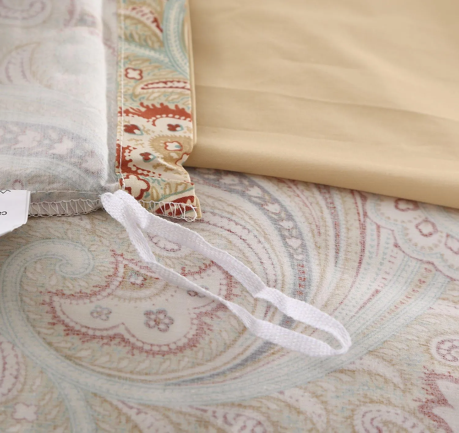 Softta Luxury Paisley Bedding Design 800 Thread Count 100% Cotton Bohe Vintage Bohe Vintage 3Pcs Duvet Cover Set,King Size,Khaki