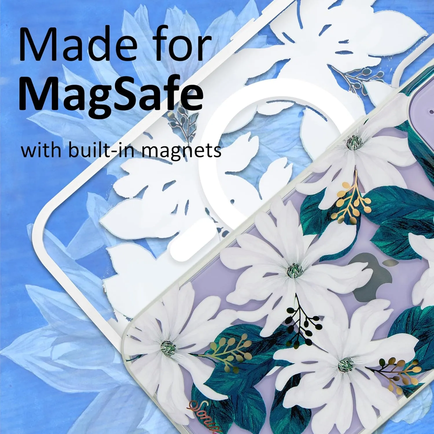 Sonix Case for iPhone 15, 14, 13 | Compatible with MagSafe | 10ft Drop Tested | Delilah Flower
