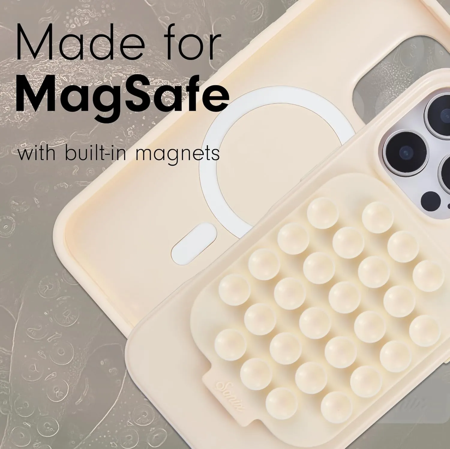 Sonix Case for iPhone 16 Pro Max with Magnetic Suction Mount | Compatible with MagSafe | 10ft Drop Tested | Linen