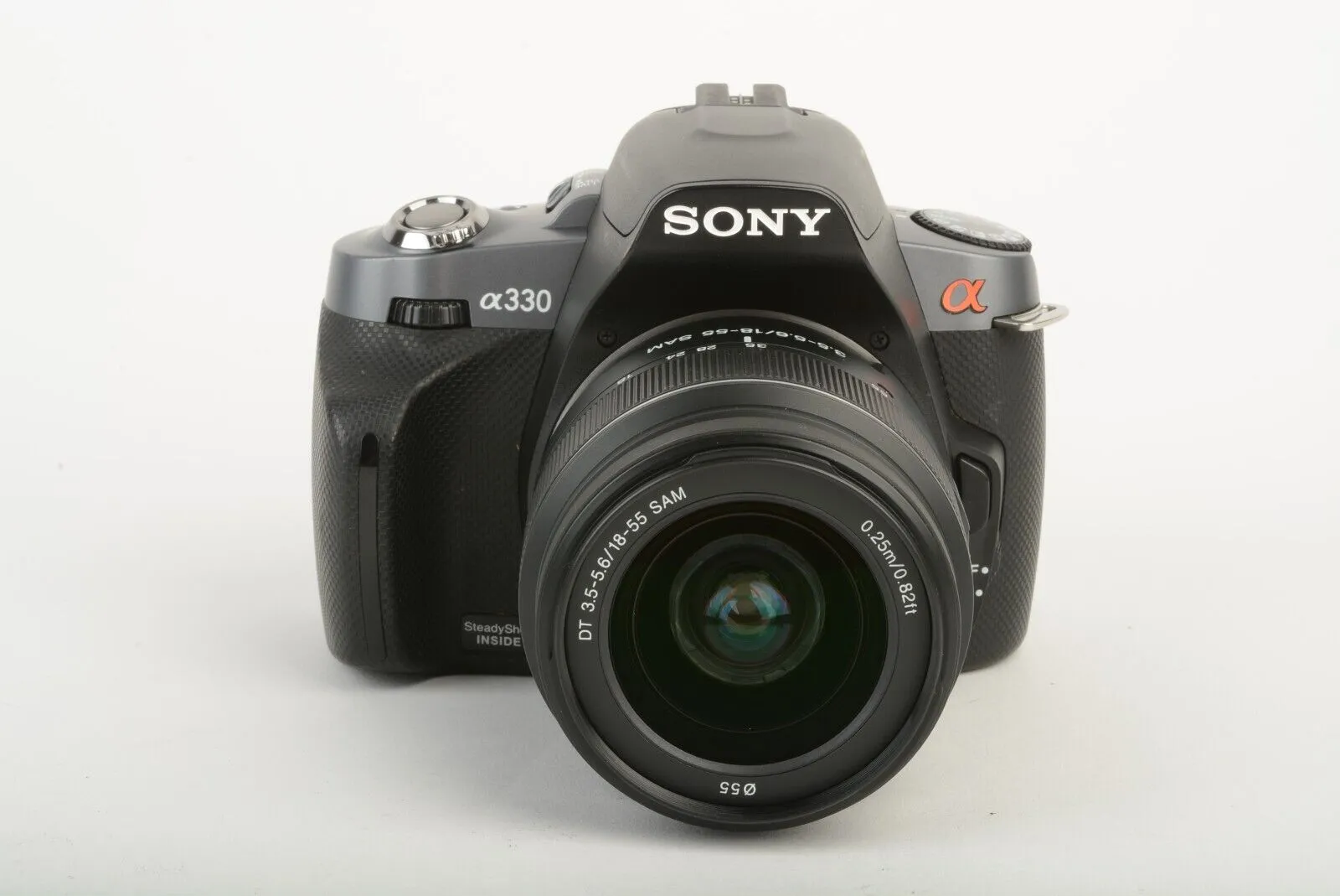 Sony DSLR-A330 A330 10.2MP DSLR w/18-55mm zoom, 2Batts, charger, protector   case