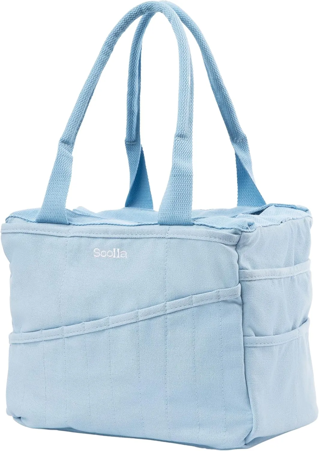 Soolla Studio Bag: Art Supply Storage Organizer & Pottery Tool Bag, Washable Craft Tote, Knitting Yarn Bag, Crochet Project Bag, 30 Pockets, 15  Canvas Colors, Artist Bag for Adults (Blue Skies)