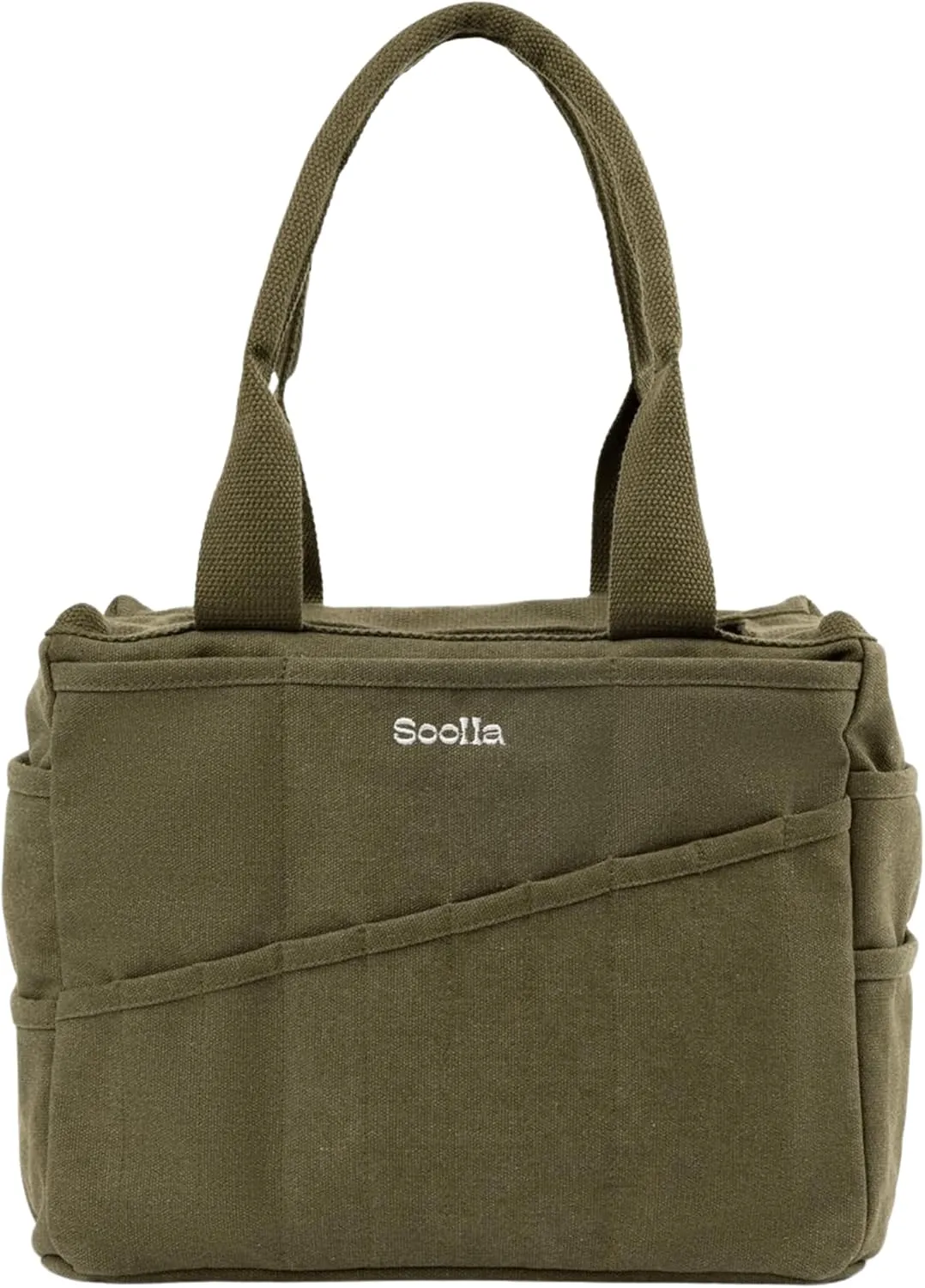 Soolla Studio Bag: Washable Art Supply & Pottery Clay Tool Bag, 30 Pockets, 15 Colors, Artist Gift Organizer (Forest Green)