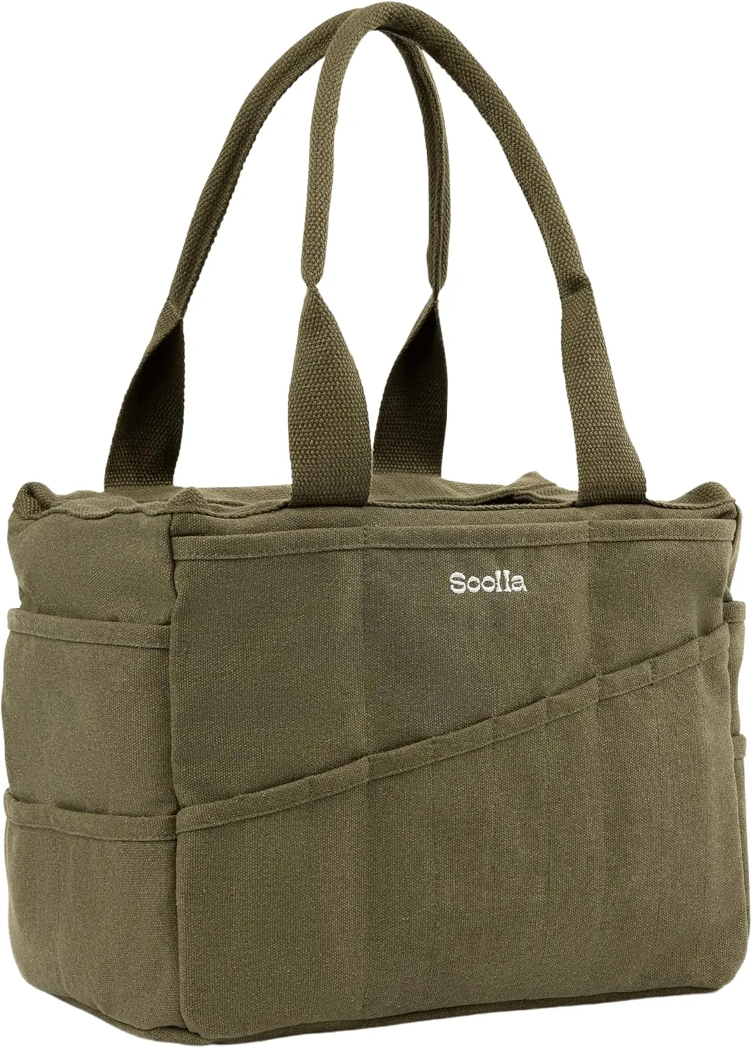 Soolla Studio Bag: Washable Art Supply & Pottery Clay Tool Bag, 30 Pockets, 15 Colors, Artist Gift Organizer (Forest Green)